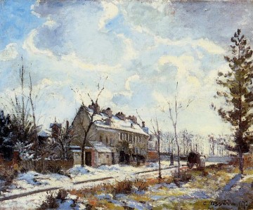 カミーユ・ピサロ Painting - ルーブシエンヌの道路雪の効果 1872年 カミーユ・ピサロ
